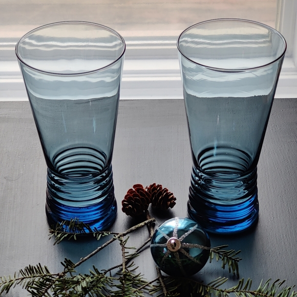 2 vintage intage Libbey Nexus Glasses  | blue 💙🩵 | 14 oz - Picture 9 of 11